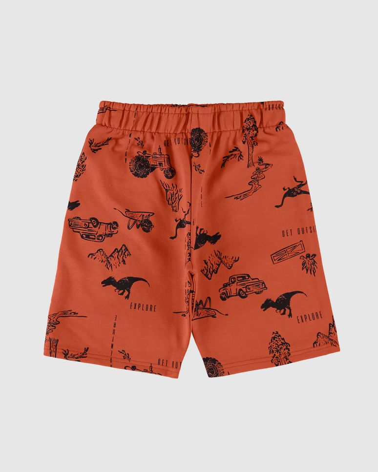 Bermuda Infantil Menino Estampada Em Moletinho Malwee Kids