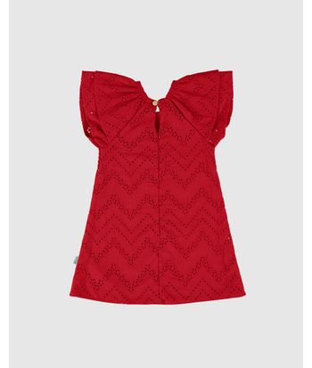 Vestido Infantil Abertura Costas Em Laise Algodão Malwee Kids
