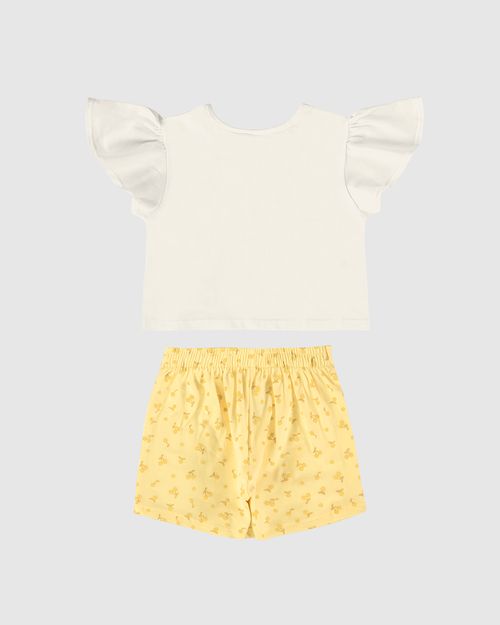 Conjunto Infantil Menina Blusa E Shorts Saia Em Algodão Malwee Kids