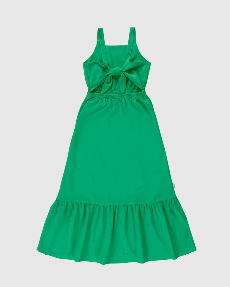 Vestido Infantil Longo Amarração Costas Em Viscose Malwee Kids