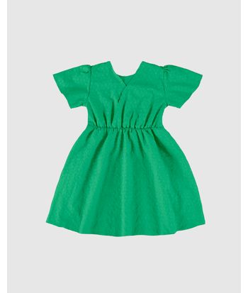 Vestido Infantil Laço Frontal Em Laise Algodão Malwee Kids