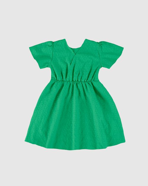 Vestido Infantil Laço Frontal Em Laise Algodão Malwee Kids