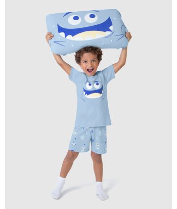 Pijama Infantil Menino Brilha No Escuro + Fronha Em Algodão Malwee Kids