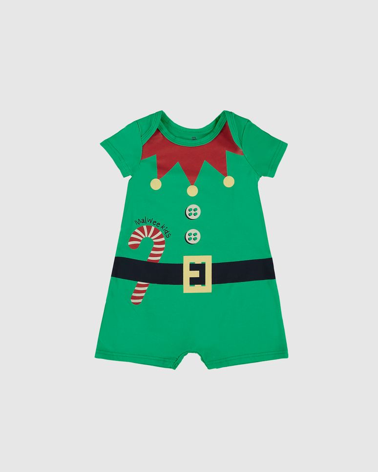 Macaquinho Infantil Unissex Especial Natal Em Algodão Malwee Kids