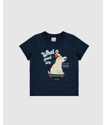 Camiseta Infantil Menino What A Great Day Em Malha Botonê Malwee Kids