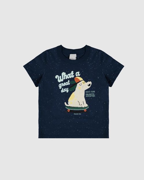Camiseta Infantil Menino What A Great Day Em Malha Botonê Malwee Kids