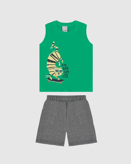 Conjunto Infantil Menino The Big Cat Sk8 Club Em Algodão Malwee Kids