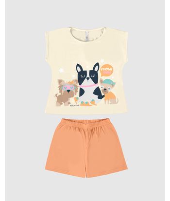Pijama Infantil Menina Friends Night Em Algodão Malwee Kids