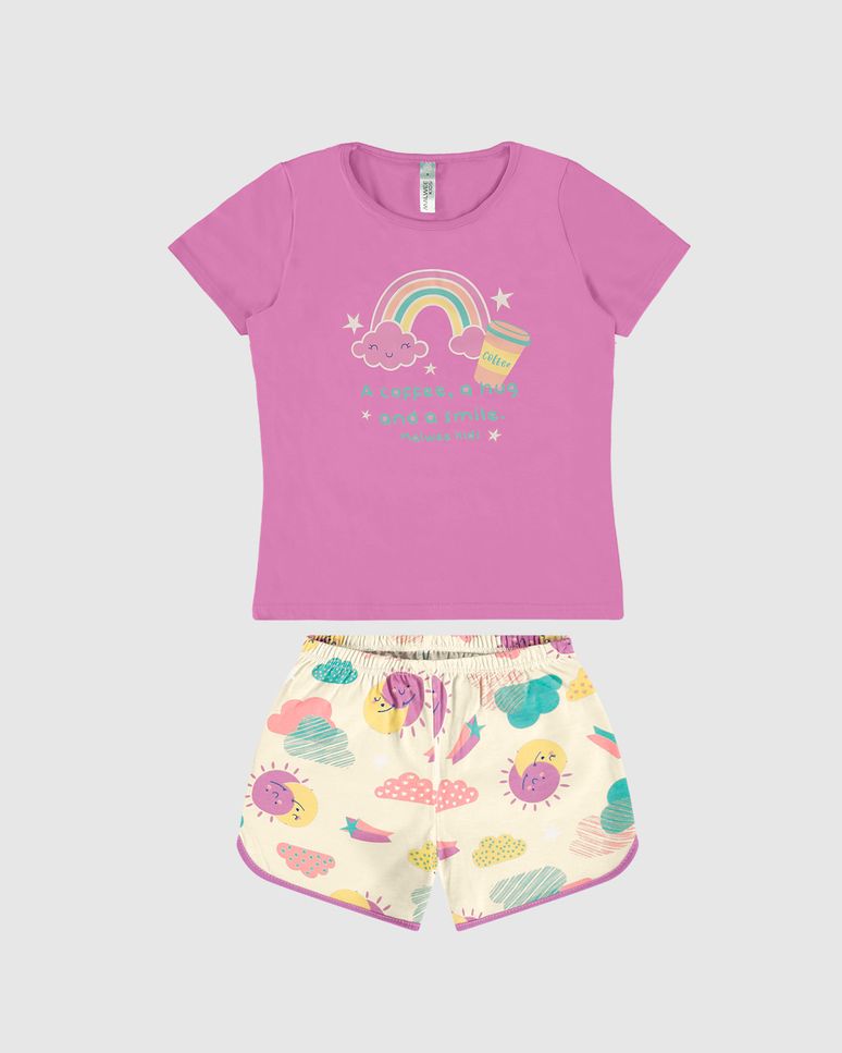 Pijama Infantil Menina A Coffee A hug And A Smile Malwee Kids
