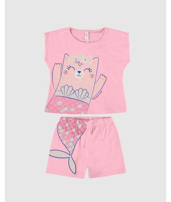Pijama Infantil Menina Estampa Brilha No Escuro Em Algodão Malwee Kids