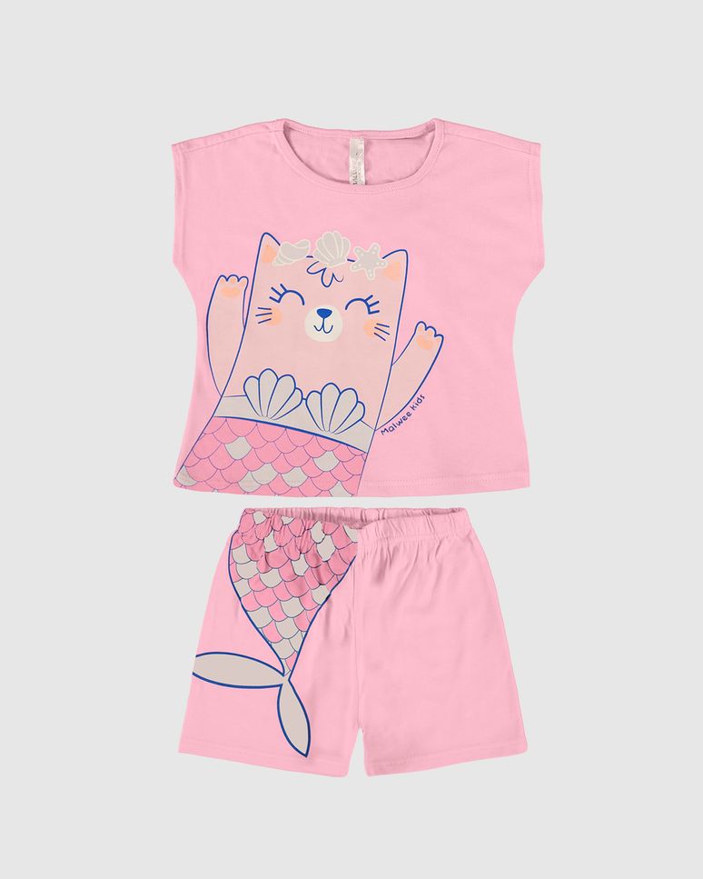 Pijama Infantil Menina Estampa Brilha No Escuro Em Algodão Malwee Kids