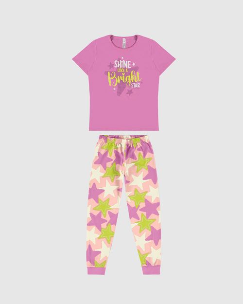 Pijama Infantil Menina Shine Like A Bright Star Em Algodão Malwee Kids
