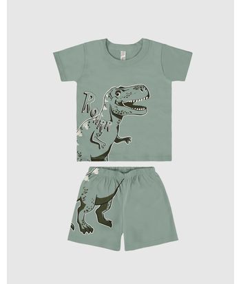 Pijama Infantil Menino Dinossauro Em Algodão Malwee Kids