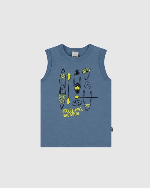 Regata Infantil Menino Start Summer Vacation Em Malha Listrada Malwee Kids