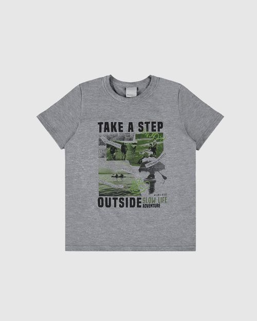 Camiseta Infantil Menino Take A Step Outside Em Algodão Malwee Kids