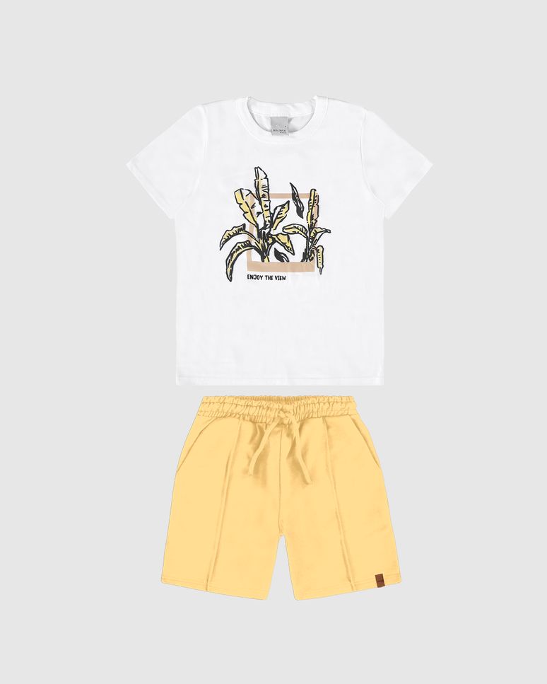Conjunto Infantil Menino Enjoy The View Em Algodão Malwee Kids