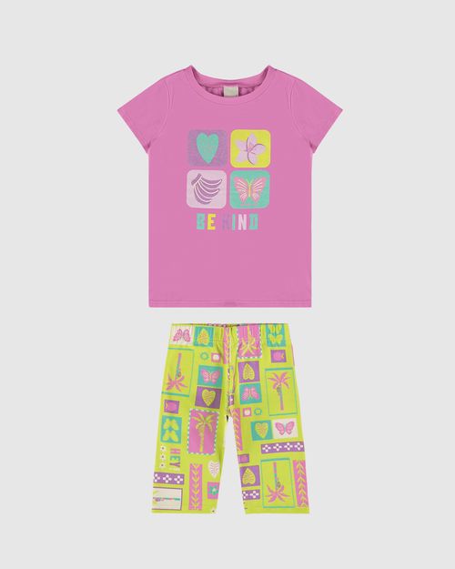 Conjunto Infantil Menina Be Kind Em Algodão Malwee Kids