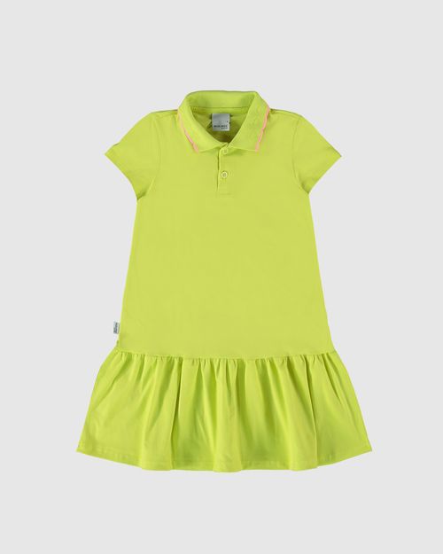 Vestido Polo Infantil Gola Retilínea Em Algodão Malwee Kids