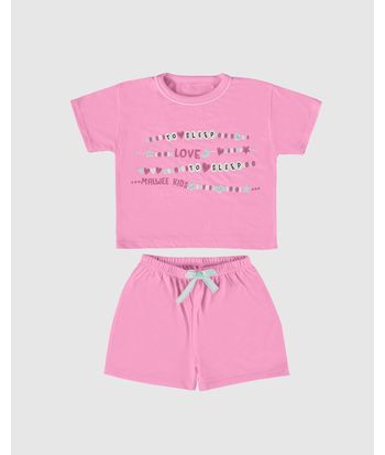 Pijama Infantil Menina Blusa To Sleep Em Malha Rajada Malwee Kids