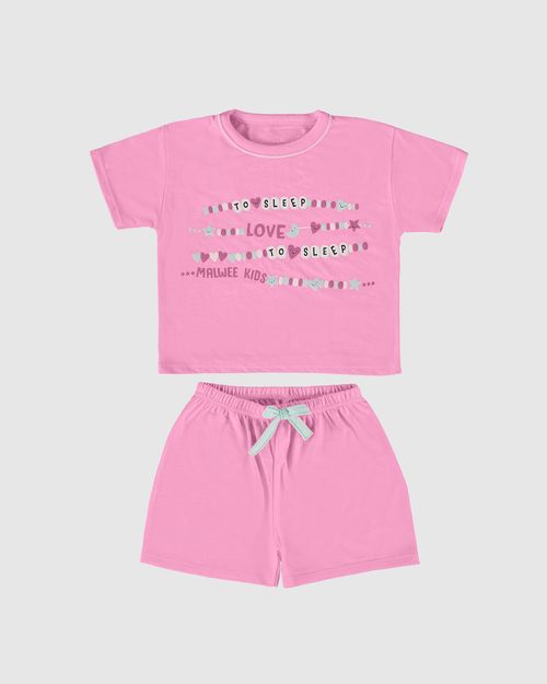 Pijama Infantil Menina Blusa To Sleep Em Malha Rajada Malwee Kids