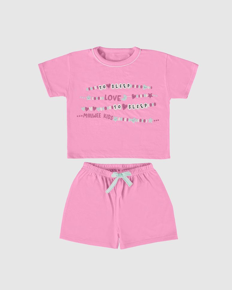 Pijama Infantil Menina Blusa To Sleep Em Malha Rajada Malwee Kids