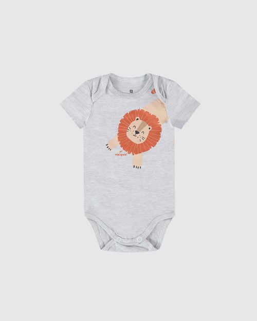 Body Bebê Oi Amigos! Manga Curta Em Algodão Malwee Kids