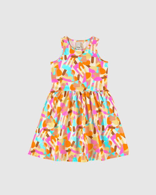 Vestido Infantil Estampado Em Algodão Malwee Kids
