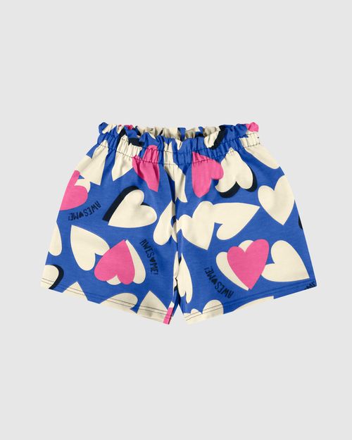 Shorts Infantil Menina Clochard Estampado Em Moletinho Malwee Kids