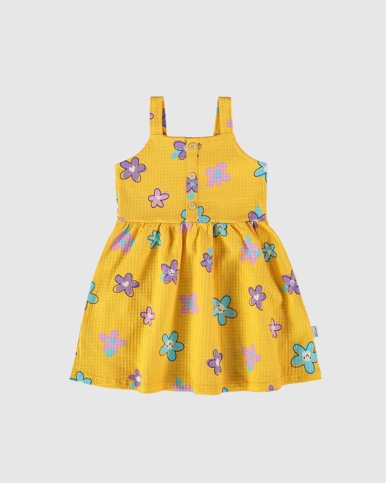 Vestido Infantil Botões Decorativos Em Malha Texturizada Malwee Kids