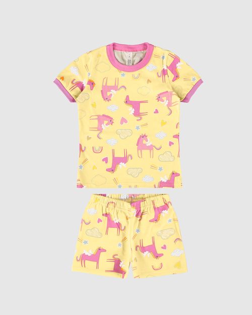 Pijama Infantil Menina Brilha No Escuro Em Algodão Malwee Kids