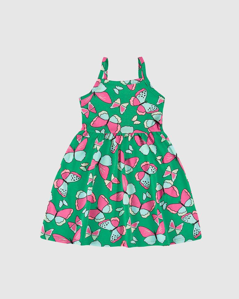 Vestido Infantil Rodado Decote Reto Em Algodão Malwee Kids