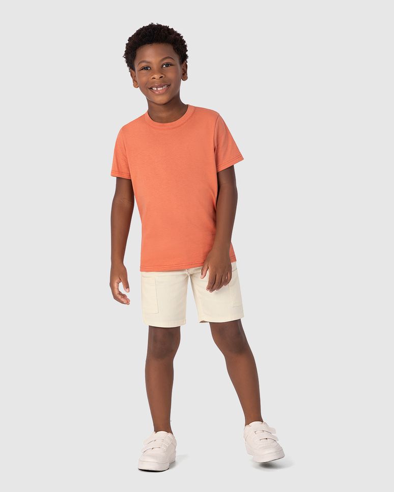 Bermuda Infantil Menino Cargo Em Sarja Com Elastano Malwee Kids