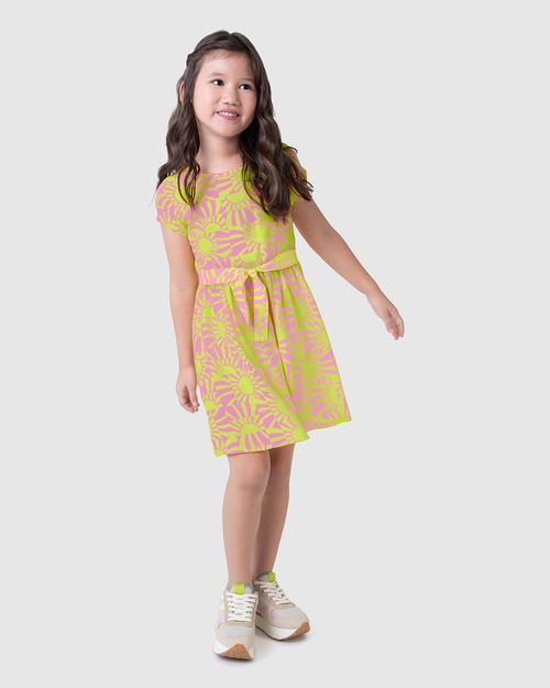 Vestido Infantil Amarração Frontal Em Viscose Malwee Kids