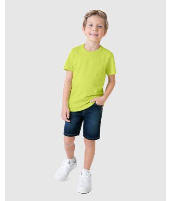 Bermuda Infantil Menino Cintura Média Em Jeans Moletom Malwee Kids