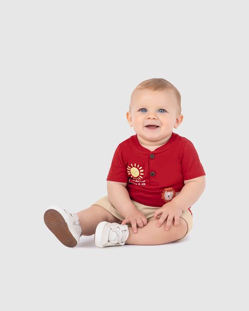 Conjunto Infantil Menino Camiseta Peitilho Em Algodão Malwee Kids
