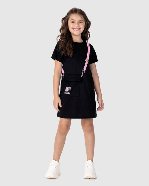 Vestido T-Shirt Infantil Bolso Funcional Em Algodão Malwee Kids