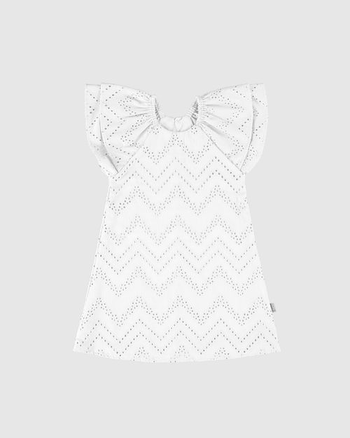 Vestido Infantil Abertura Costas Em Laise Algodão Malwee Kids