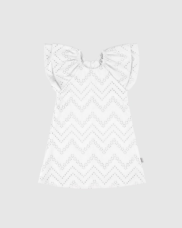 Vestido Infantil Abertura Costas Em Laise Algodão Malwee Kids