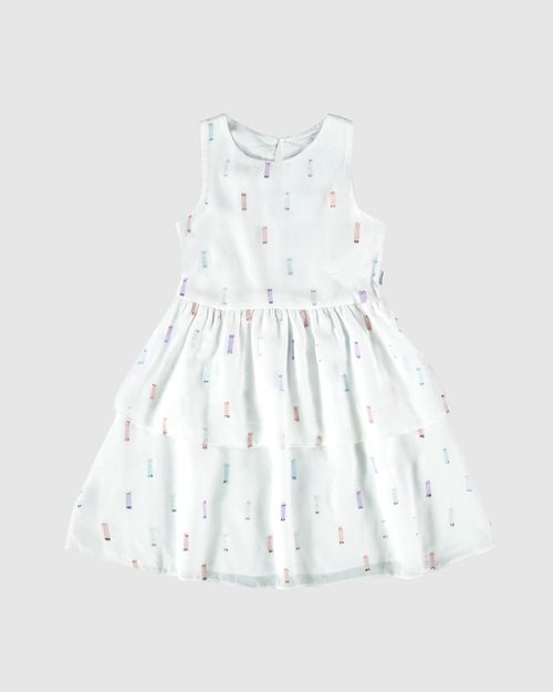 Vestido Infantil Camadas Em Plumetis Brilho Malwee Kids