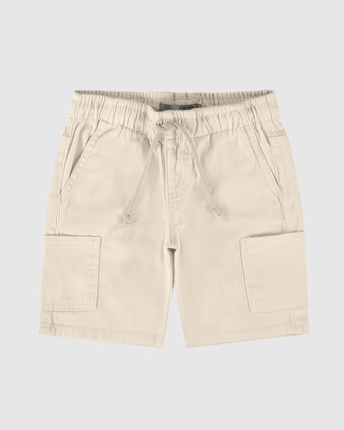 Bermuda Infantil Menino Cargo Em Sarja Com Elastano Malwee Kids
