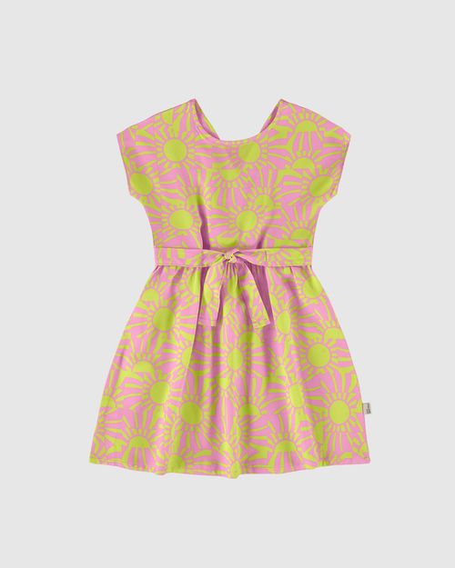 Vestido Infantil Amarração Frontal Em Viscose Malwee Kids
