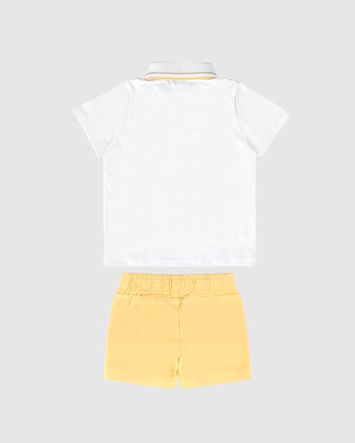 Conjunto Infantil Menino Camisa Polo E Bermuda Sarja Malwee Kids
