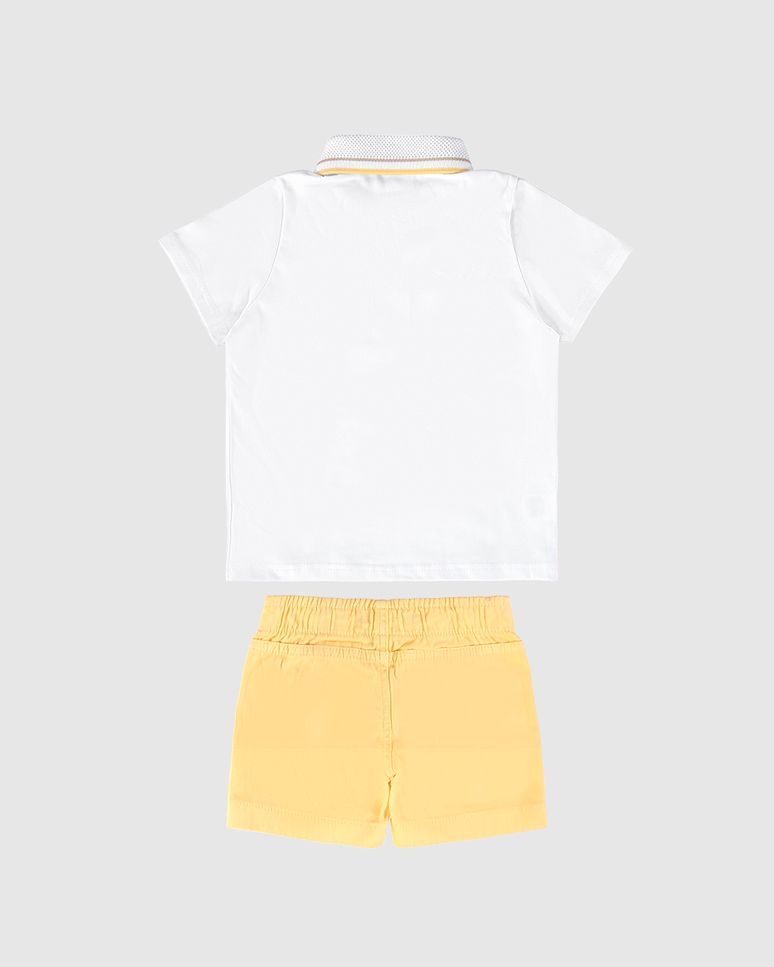 Conjunto Infantil Menino Camisa Polo E Bermuda Sarja Malwee Kids