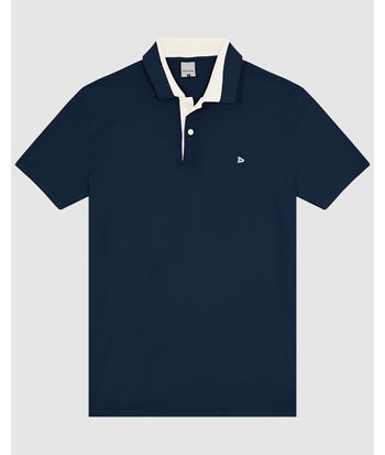 Camisa Polo Masculina Gola Contraste Em Piquet Stretch