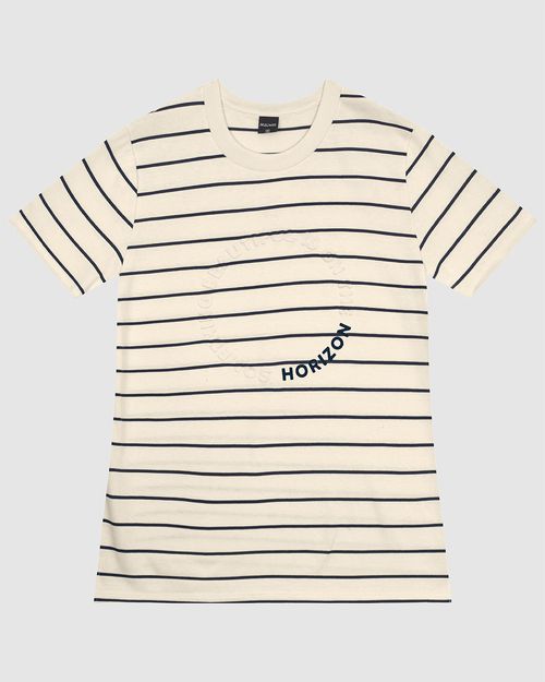 Camiseta Masculina Manga Curta Horizon Em Malha Listrada