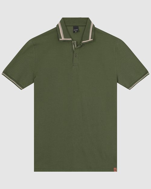 Camisa Polo Masculina Detalhe Retilínea Em Piquet Stretch