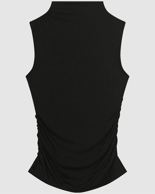 Regata Justa Feminina Franzido Lateral Em Malha Viscose Stretch