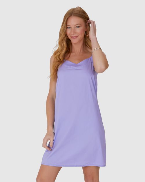 Vestido Feminino Decote V Alça Fina Em Algodão