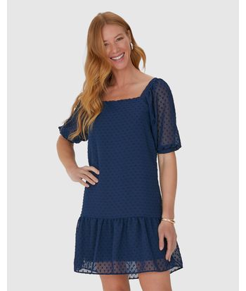 Vestido Feminino Manga Bufante Em Crepe