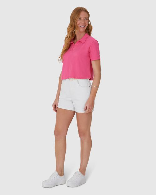 Blusa Cropped Feminina Gola Esporte Em Algodão